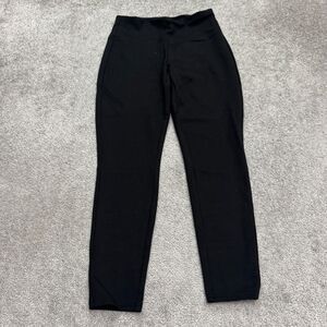 Three Dots Ponte Crop Ankle Leggings Womens Medium Black High Rise Stretch 26x25